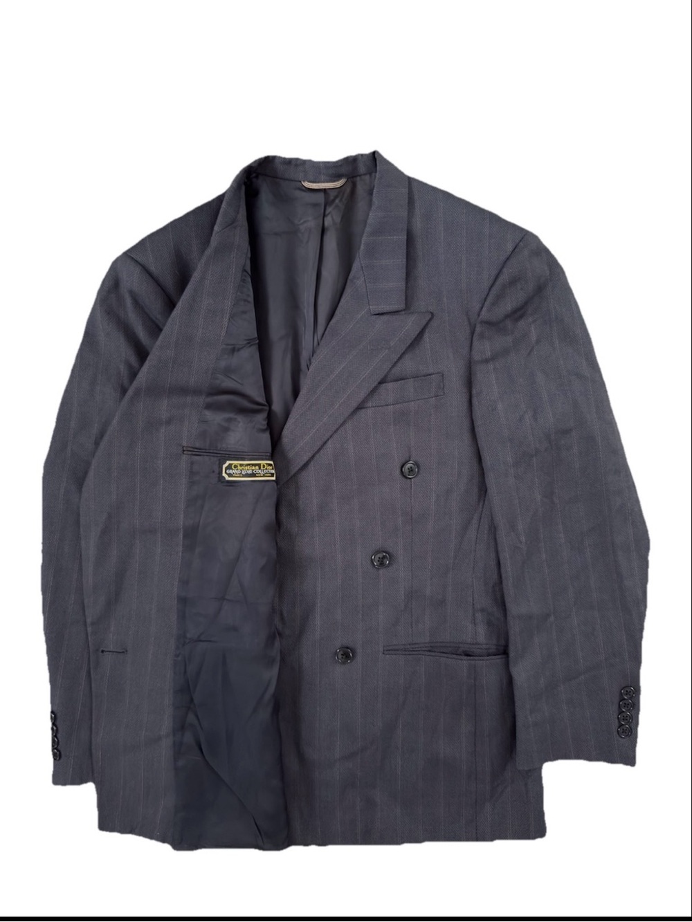 Vintage Christian Dior Grand Luxe Blazer Mens 40R Double Breasted Pinstripe